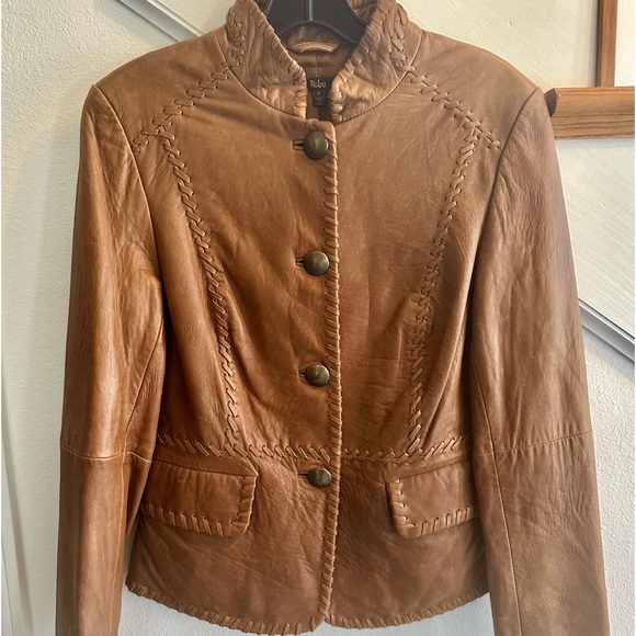 Reba top stitched leather jacket size small - Picture 1 of 10